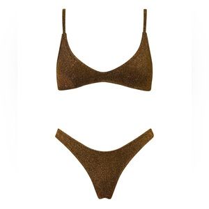 NWT Triangl Maia Honey Sparkle - S+ top, XXS bottom WITH BAG